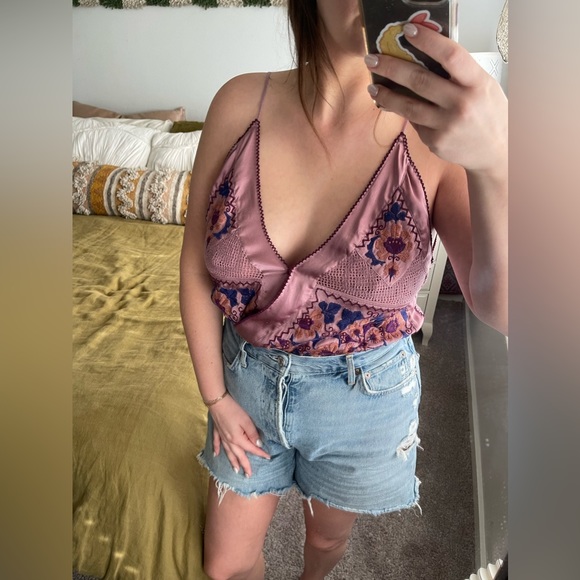 Free People across Cross Bodysuit M - Picture 1 of 12